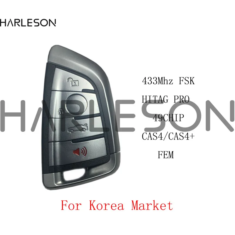 433mhz ID49 CAS4/CAS4+(EWS5)/FEM for BMW 3 5 7 Series X5 X6 2007-2018 Remote Key Keyless Entry Korea Included