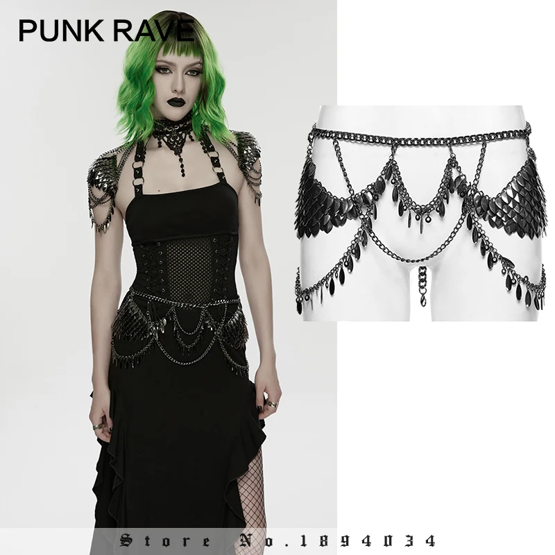 PUNK RAVE Women's Punk Aluminum Alloy Metals Such Blade Waist Chain Suitable for Different Body Types Party Club Accessories