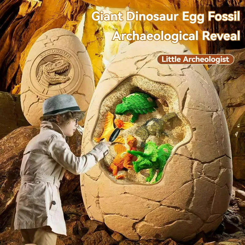 Children Archaeology Dig Dinosaur Eggs Toy Dinosaur Fossils Boys and Girls Diy Handmade Blind Box Dig Earth Dig Treasure Puzzle