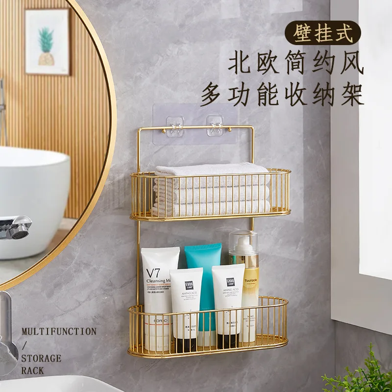 Toilet Bathroom Non Perforated Shower Gel Storage Rack, Toilet, Washstand, Wall Mounted Storage Rack