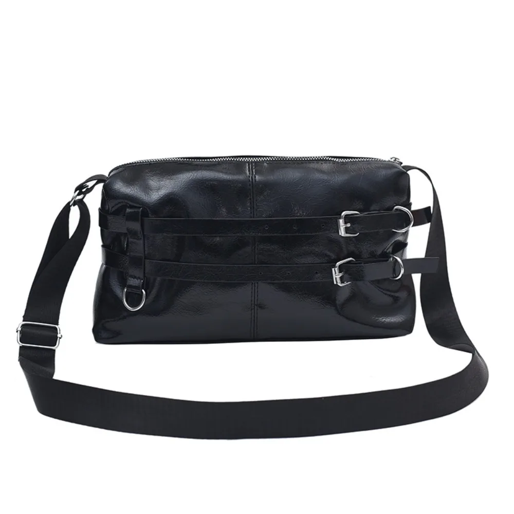 

Portable Belt Buckle Solid Color Shoulder Bag Large Capacity Sweet PU Crossbody Bag Purse Adjustable Strap Lady Handbags Outdoor