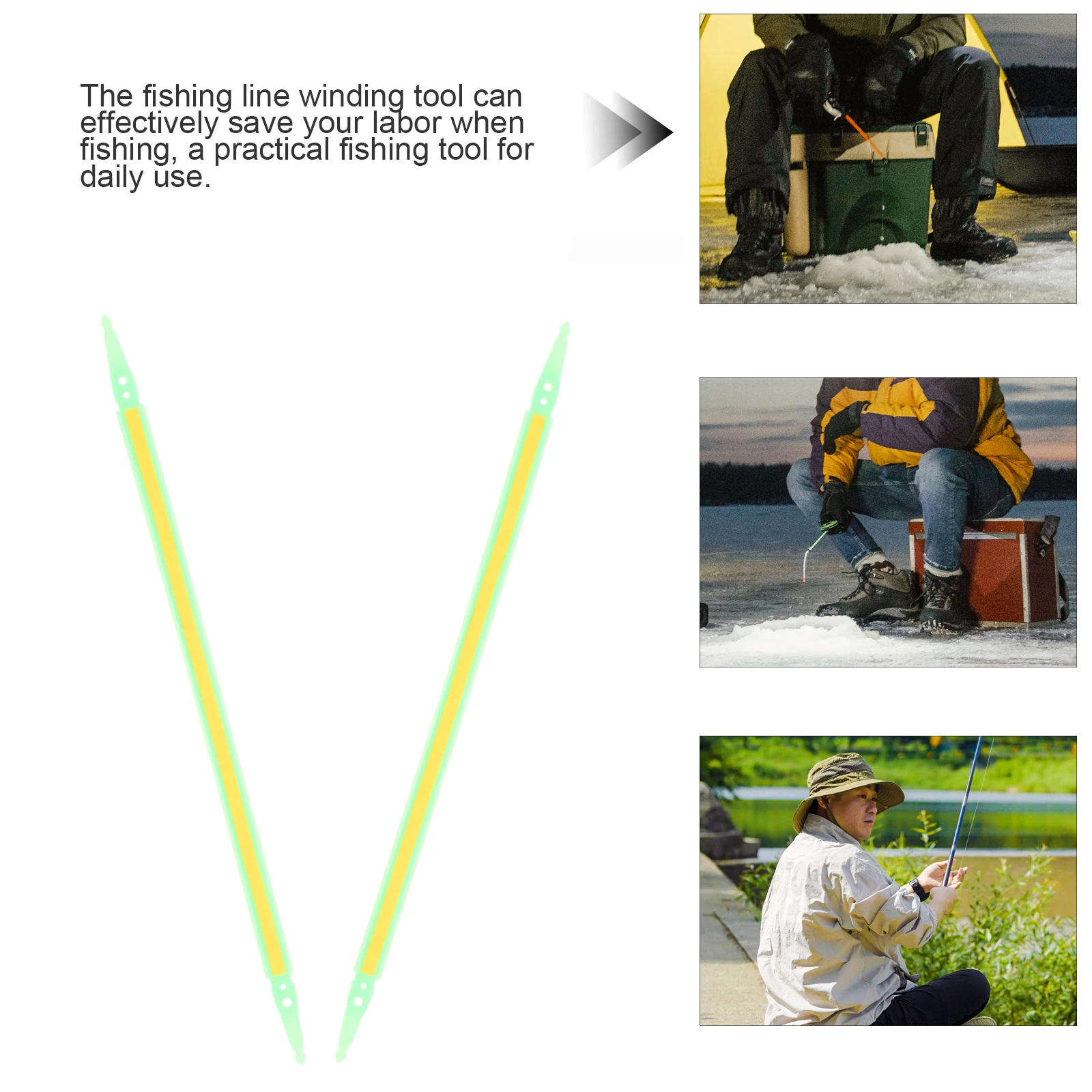 

2pcs Winding Board Spool Holder Clip Supplies Random Color Fishing Tool Equipment Fishing String Board Accessories