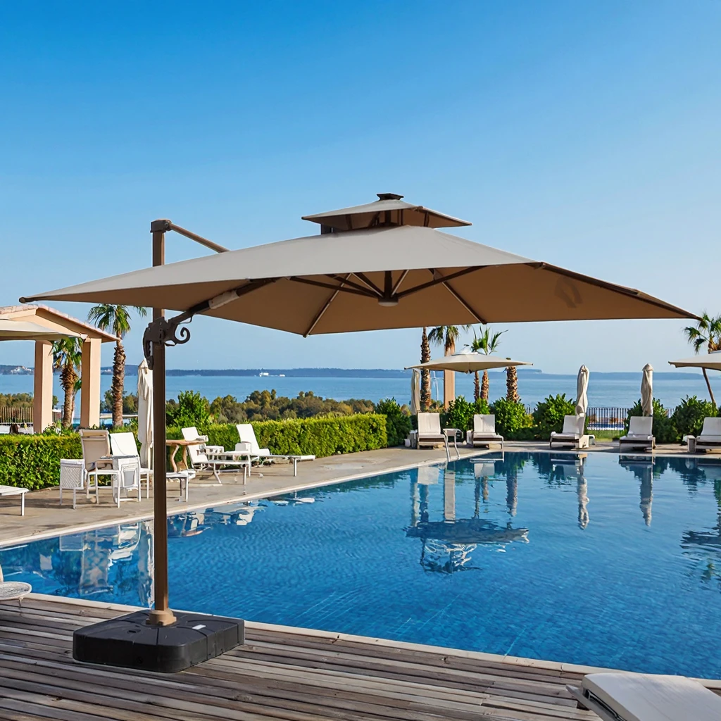 

Modern Large Outdoor Roman Sun Umbrella for Patios Courtyards Villas Gardens Hotels Park Use Outdoor Furniture Base Not Included