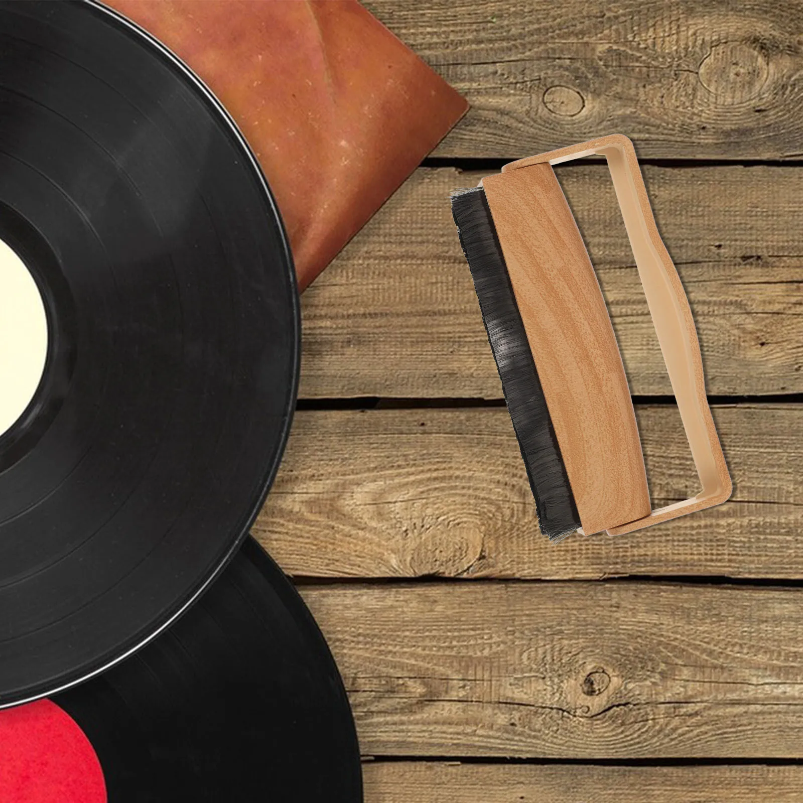 

Portable Anti Static Vinyl Record Brush Wood Handle Record Cleaning Dust Remover Turntable Cleaner Vinyl Records Remover