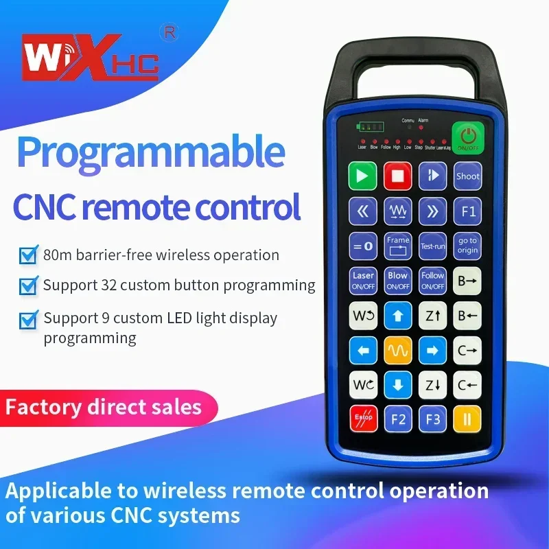 In stock PHB10 WiXHC CNC Wireless Remote Controller Programmable Remote Control for Machines Cutting and Engraving Type-C
