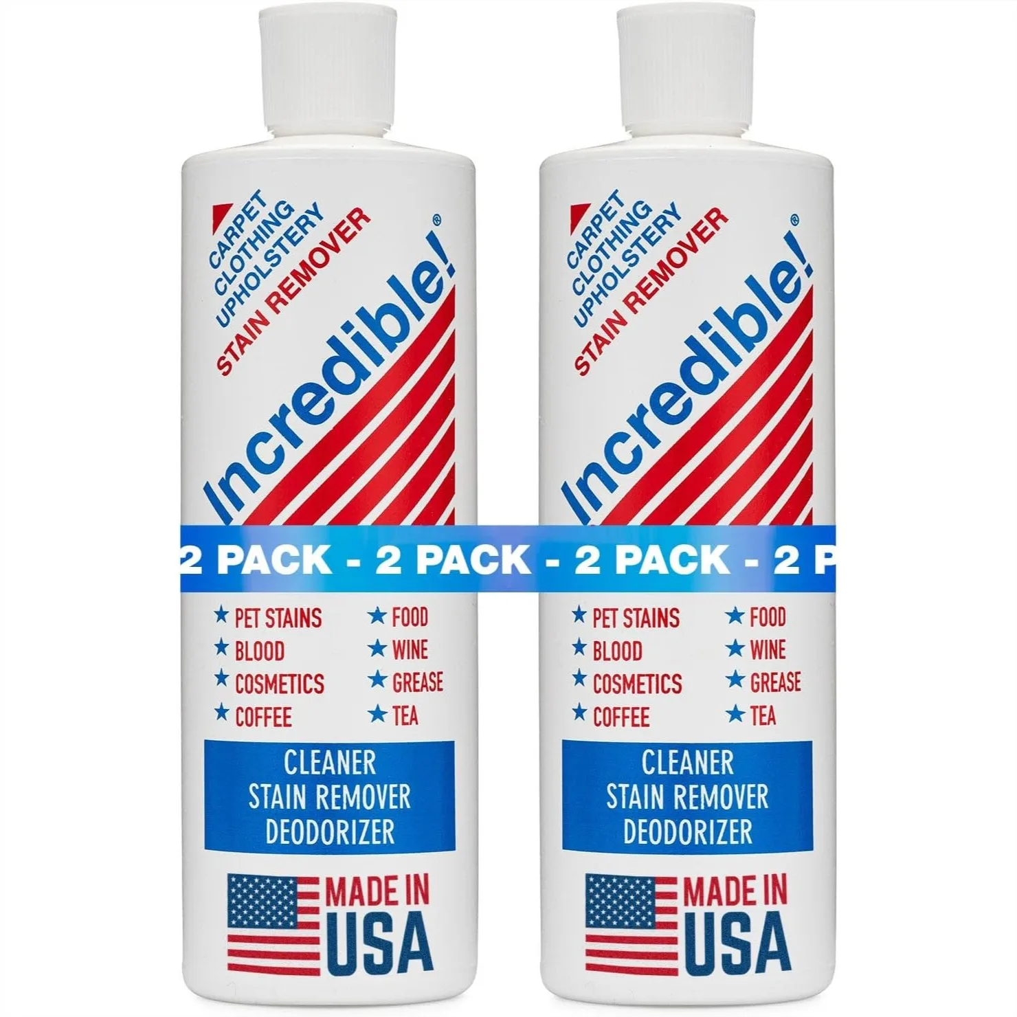 

Stain Remover Instant Spot Remover for Blood, Red Wine, Coffee, Urine, Pet Stains and Odor Eliminator - Carpets, Mattress
