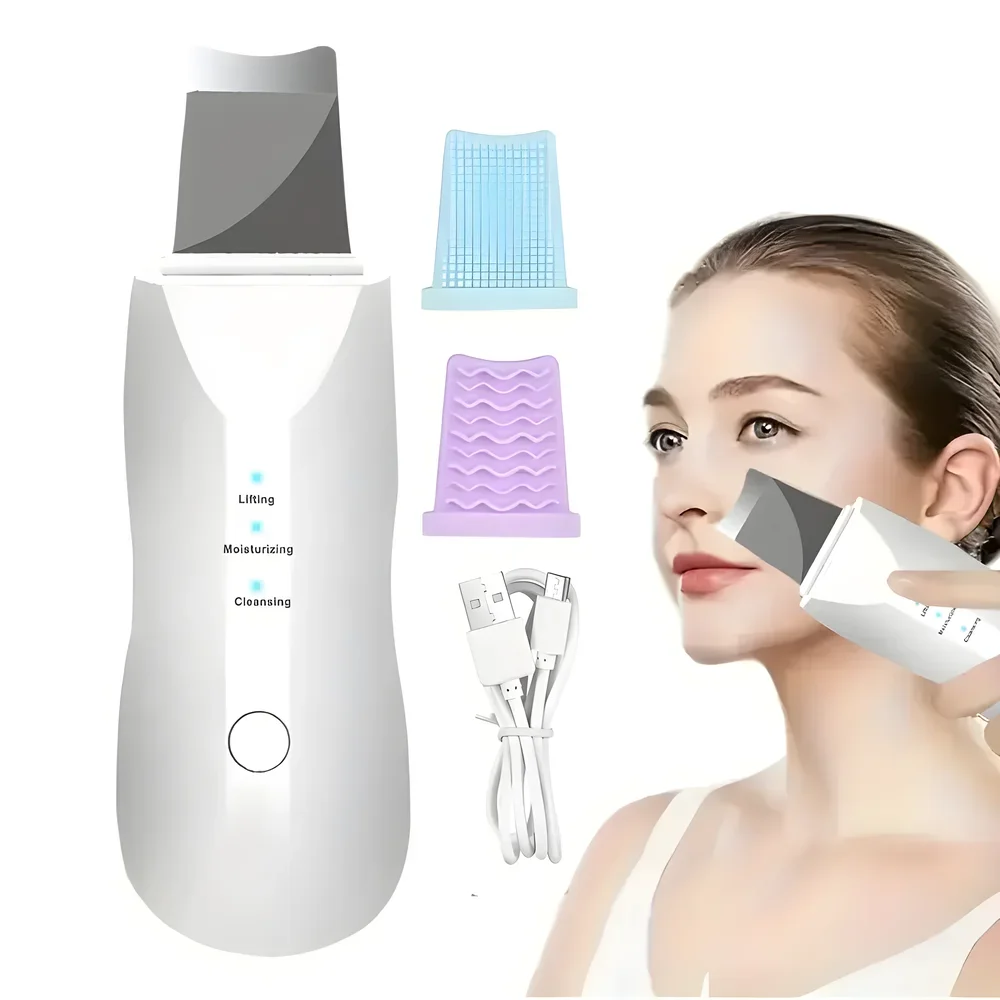 Deep Vibrate Skin Scrubber Facial Cleaner Shovel Spatula Not Ultrasonic Face ScrubberPeeling Blackhead Remover Facial Ma ssager