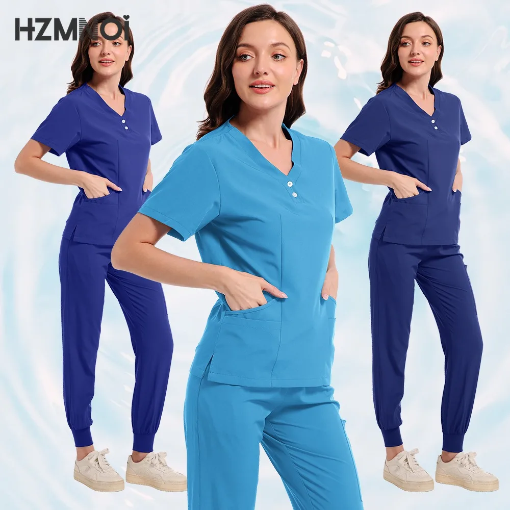 

New Unisex Hospital Scrubs Sets Men Medical Uniforms Doctors Nurses Accessories Dental Clinic Salon Workwear Surgical Clothes