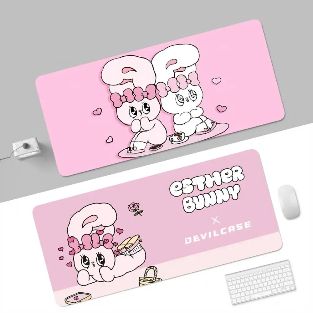 

E-Esther Bunny Extra Large Gaming Laptop Computer Desk Mat Mouse Pad Mouse Mat Notbook Mousepad Gamer