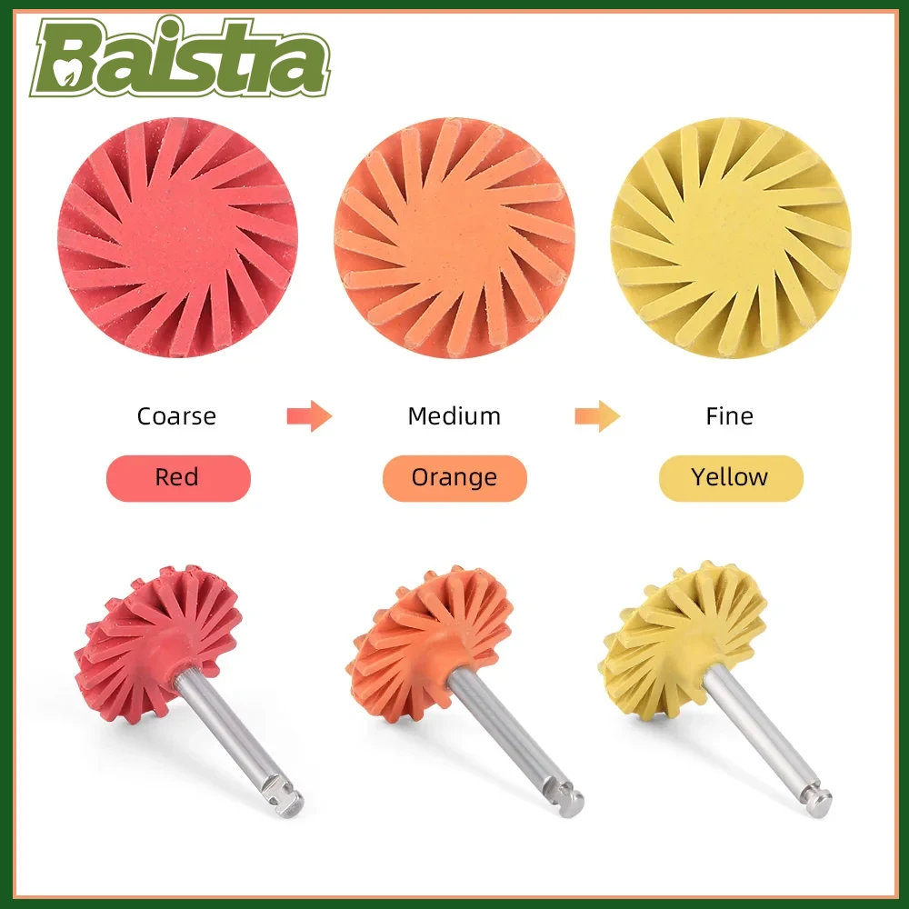 3 Pcs/Pack BAISTRA Dental Composite Polishing Wheel Shank Diameter RA 2.35 mm Polishing for Composite Ceramic 135℃ Autoclavable