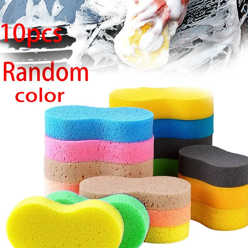 10pcs High-density Washing Sponges High Quality Large Honeycomb 8-shaped Sponges Block Motorcycle Car Waxing Tools Accessories