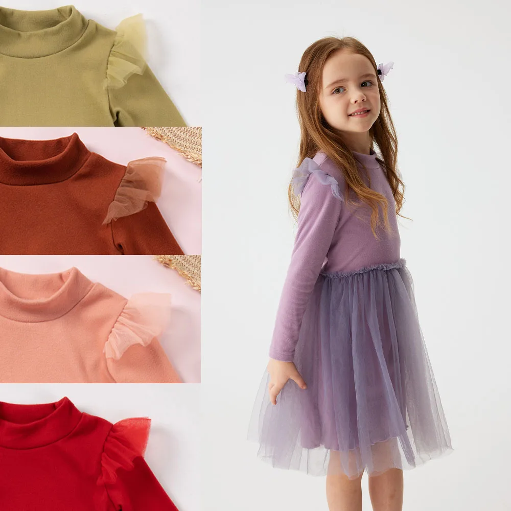 Spring Autumn Baby Girl Long Sleeve Dress Sweet Mesh Elegant Princess Dresses Toddler Girls 0-6Y Fashion Daily Kid's Clothing