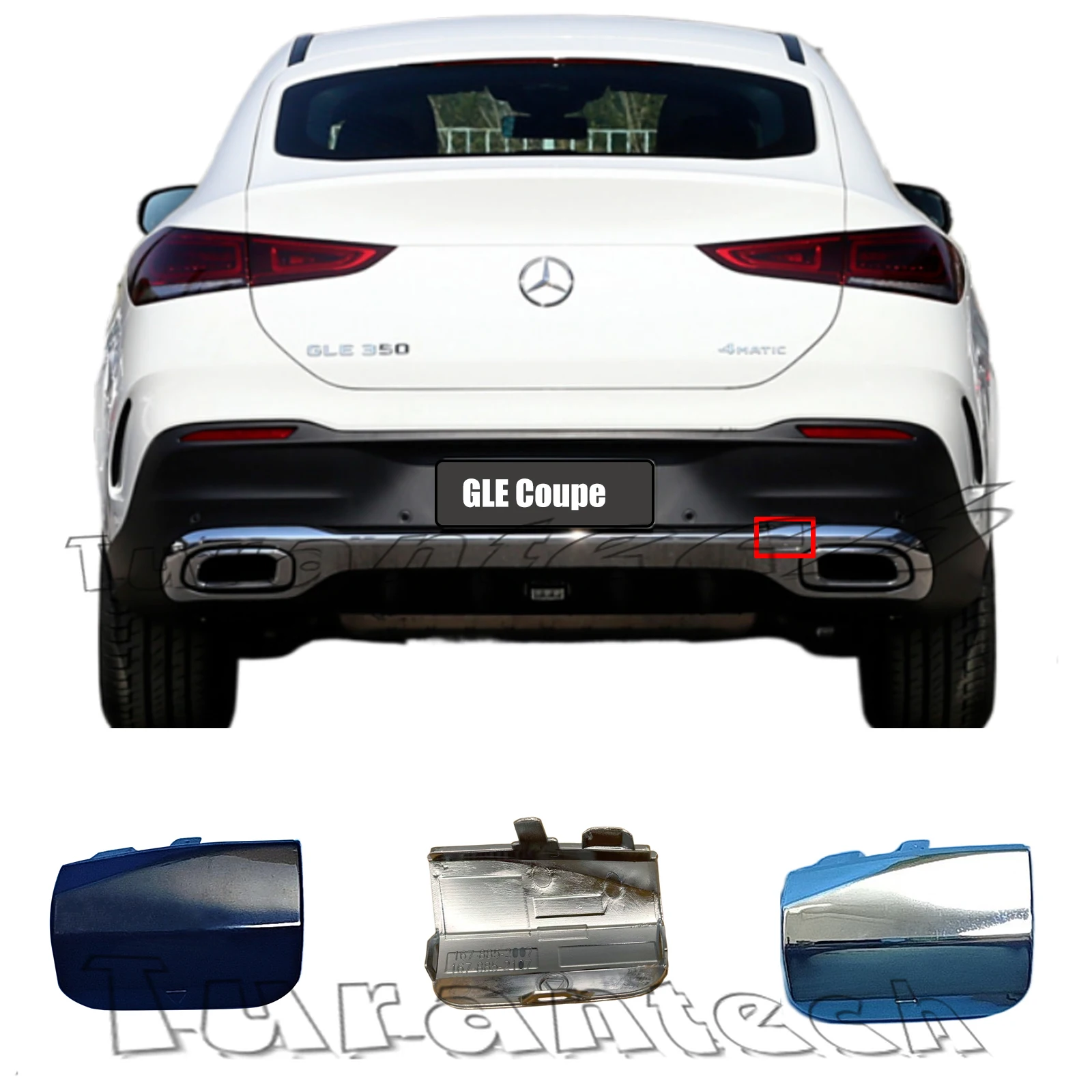 Rear little Tow Cap For 20-22 Mercedes-benz GLE Coupe W167 300 350d 350E 350de 400d 400e 450 450d 4Matic bumper Eye Hook Cover