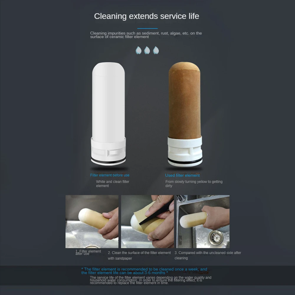 Equipo de purificación de agua, grifo de cocina, agua potable indirecta para el hogar, sedimento de agua, óxido, filtro de cloro Residual