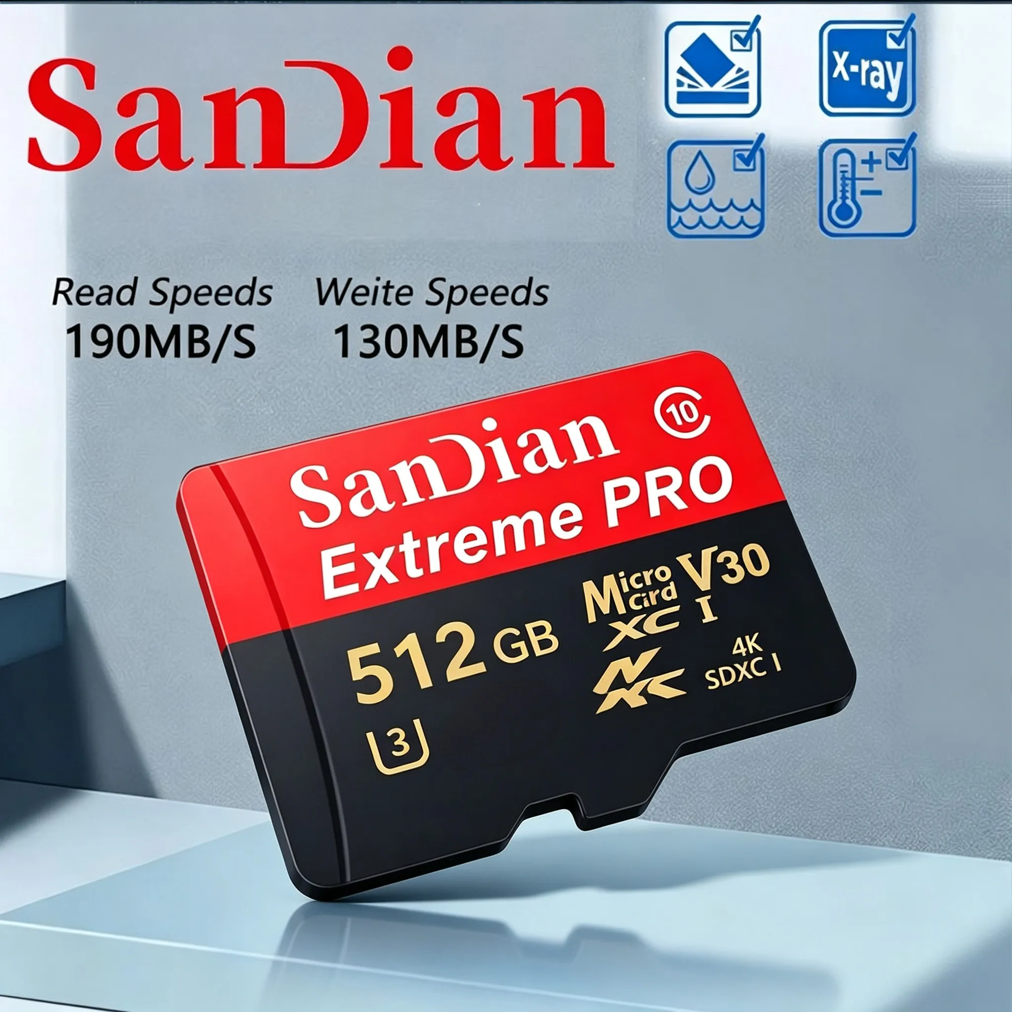Memory Card TF Cards SD Cards Micro TF SD 64GB 128GB 256GB Card U1 V30 Fast Read Write C10 for Surveillance Gaming GoPro