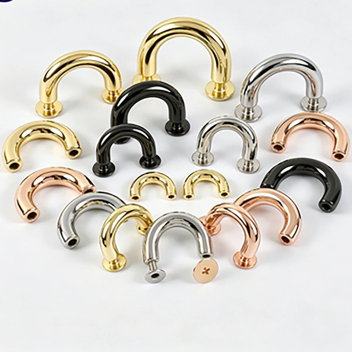 10-30Pcs 10-20mm Detachable U Ring Buckle, Arch Bridge Screw Hanger Hook for Handbag Leather Craft DIY