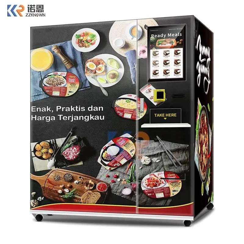 

-18 Degree Celsius Frozen Food Vending Machine Hot Meals Vending Machine With Microwave Heating Automatic