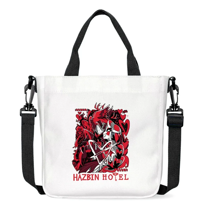 

Hazbin Hotel Shoulder Bag Versatile Commute Portable Crossbody Bag for Women Large Capacity Canvas Handbag with Character Prints