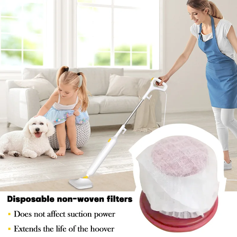 100 Pcs Disposable Vacuum Cleaner  Filter Protective Cover Washable  Nonwoven White Fabric For Handheld  Vacuum Cleaner