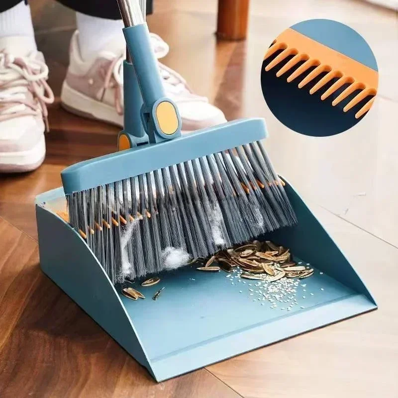 3PCS/Set Broom and Dustpan Set for Home Stand Up Broom and Dustpan Comb for Office Home Kitchen Indoor Floor Cleaning Use Broom