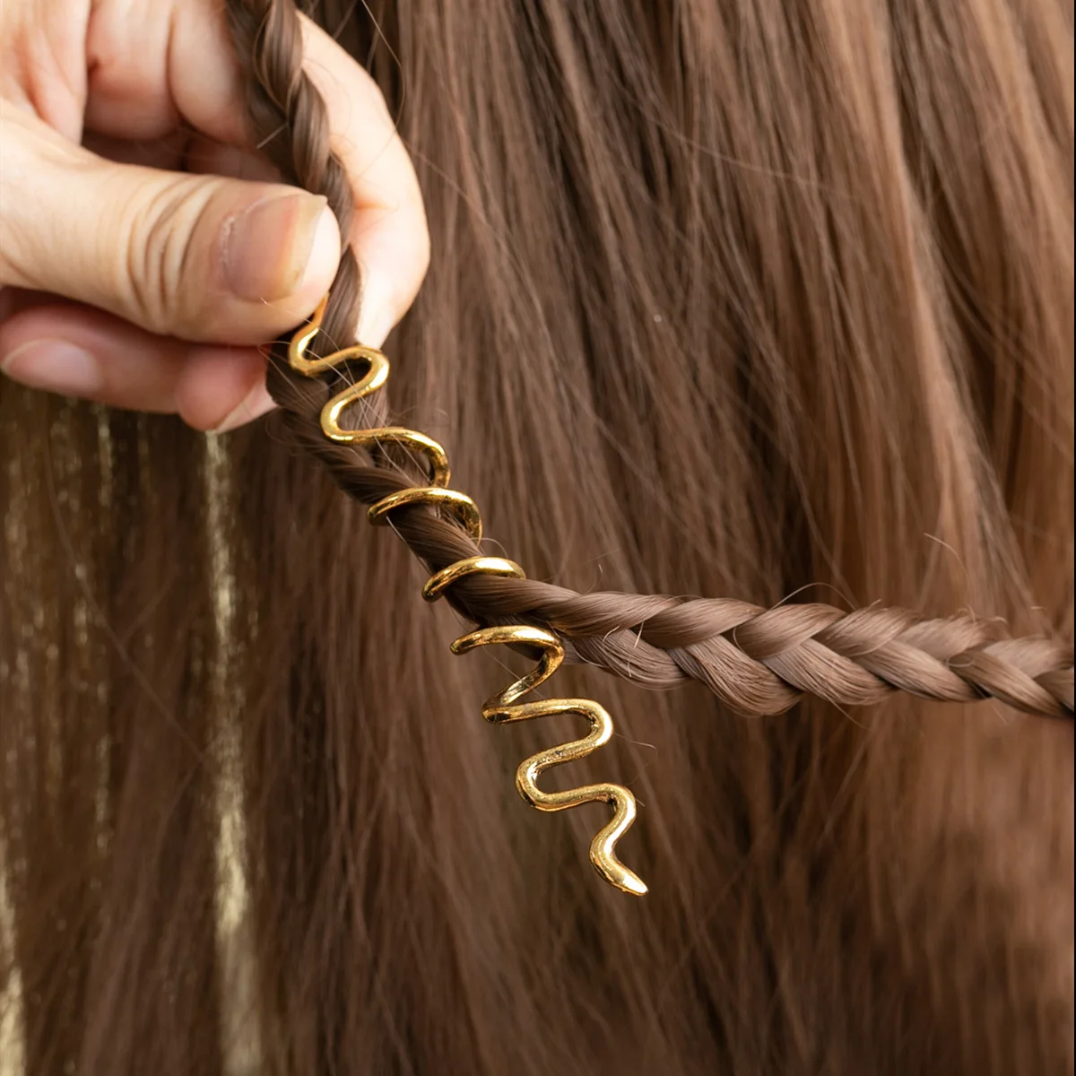 

Snake Shape Spiral Hair Clips Set Alloy Celtic Dreadlock Braid Jewelry No Slip Retro Festival Accessories Unisex Gift