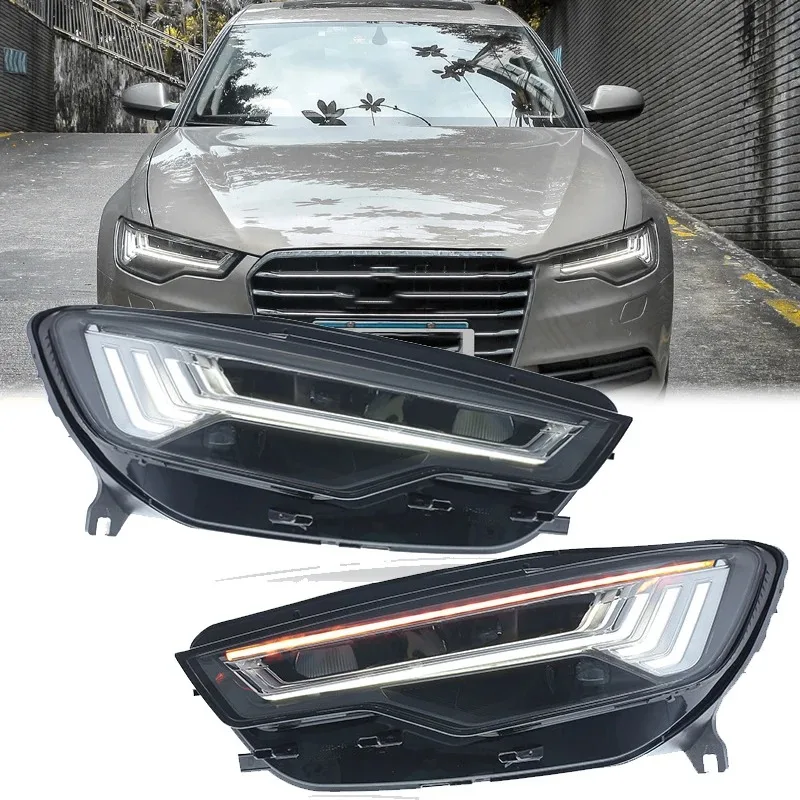 Car Accessories Headlamp For Audi A6 Headlights 2012-2018 A6L C7 Upgrade LED Headlight DRL Dynamic Signal High Low Beam Headlamp