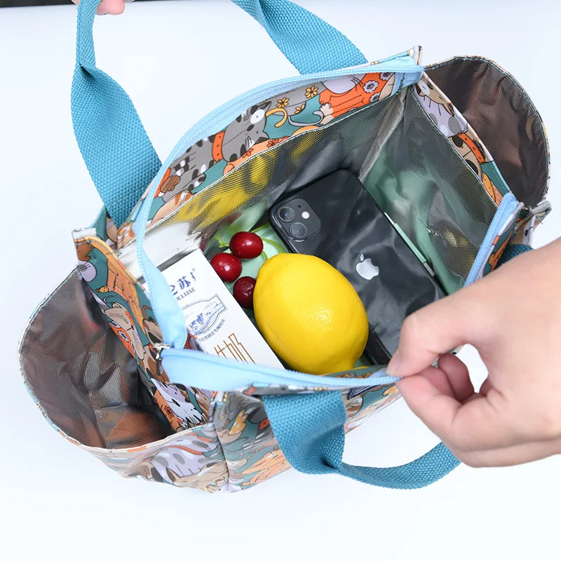 Sac à bento thermique pour les employés de bureau, sac de sortie avec boîte à lunch de riz, sac fourre-tout en toile, sac à main pour maman, sac de week-end, mode