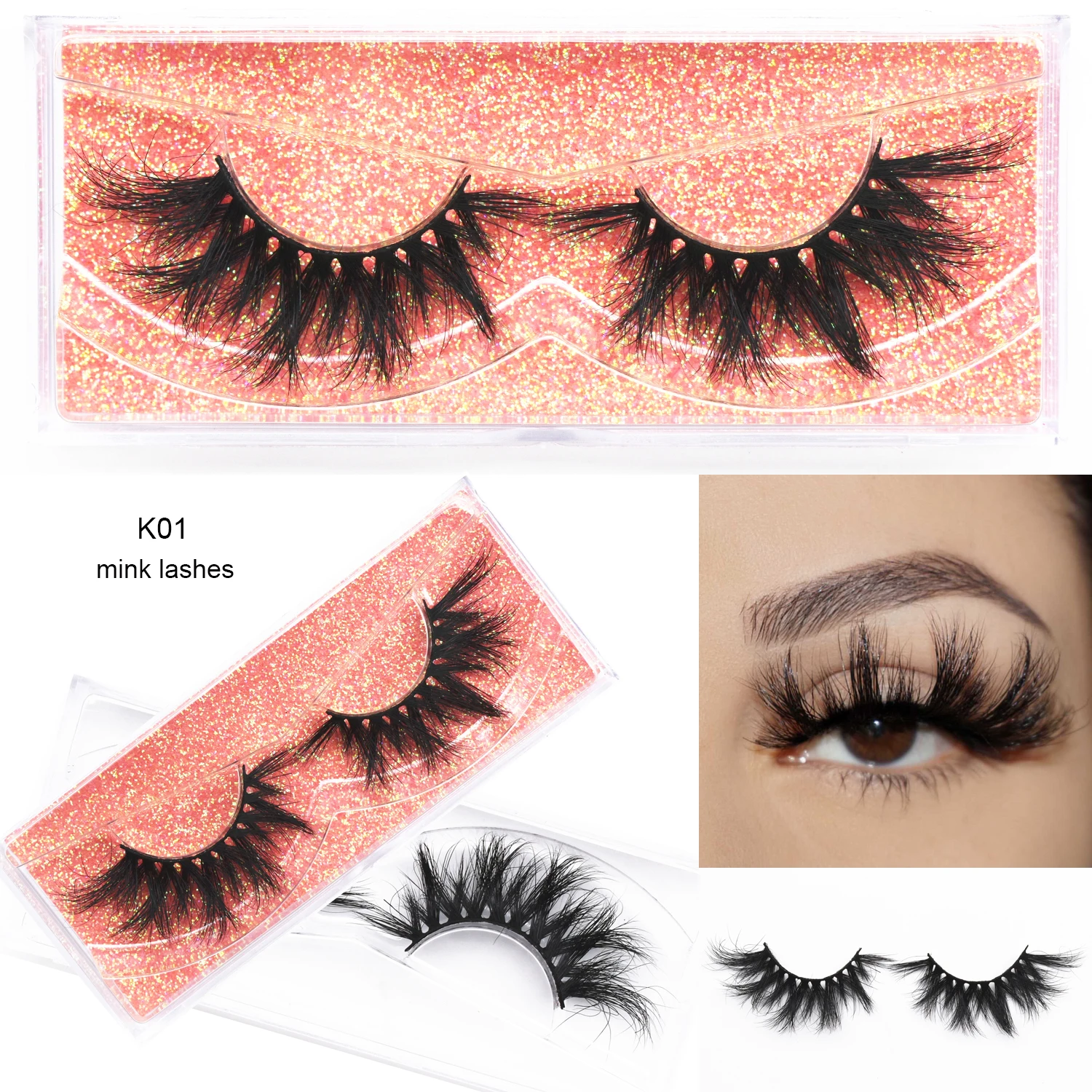 Messy Lashes Fluffy 3D Mink Eyelashes Cruelty Free 5D Mink Lashes Crisscross Dramatic Eyelashes Faux Cil Makeup Lashes Extension