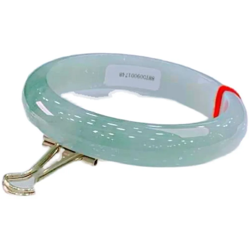Myanmar , Natural Ice Jadeite for Women, Light Green Jade Bracelet, Girl's Style, Noble Lady Brace view 5