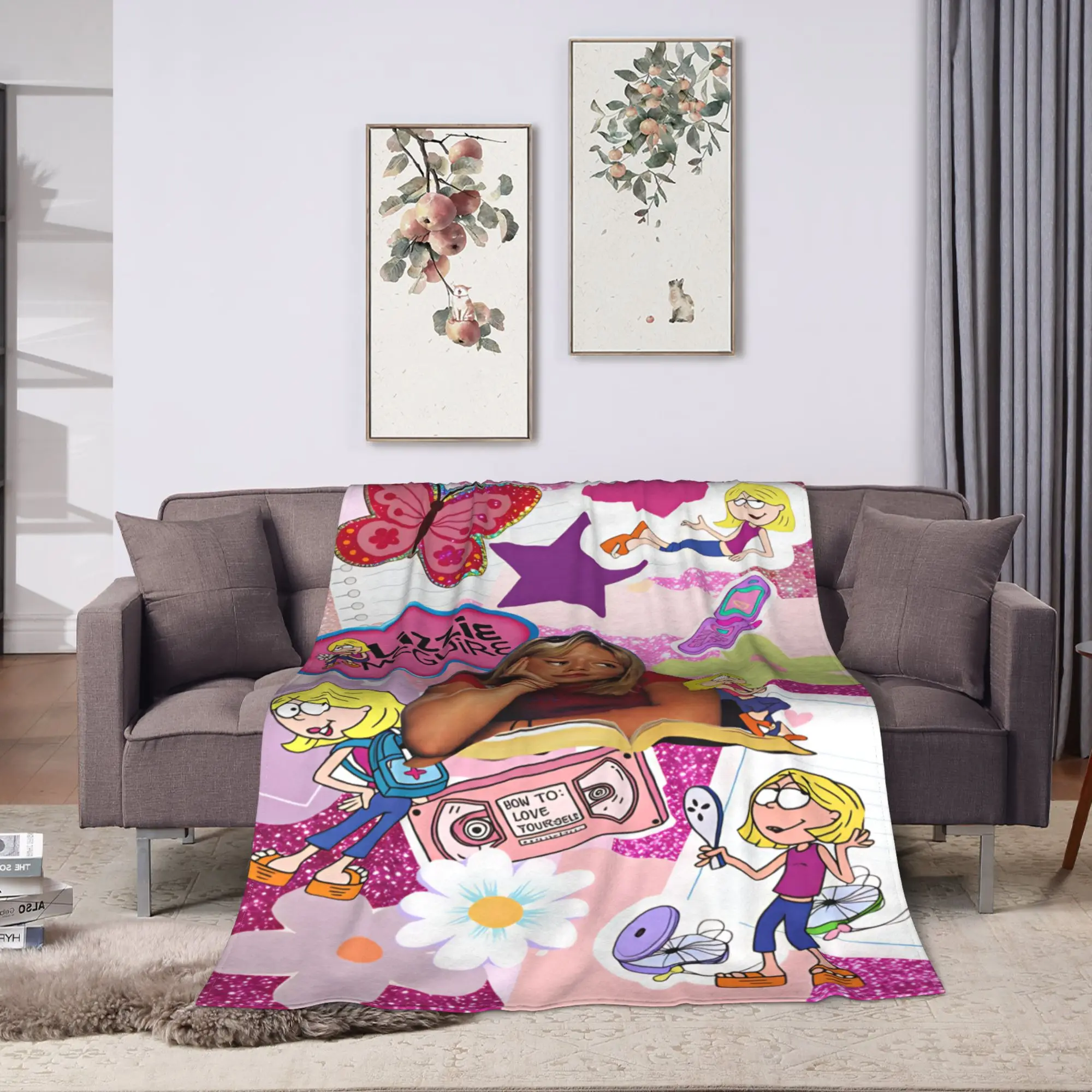 Lizzies Cartoon McGuires Blanket  Camping Flannel Bedding Throws For Home Decor Super Soft Custom DIY Quality Bedspread Gift