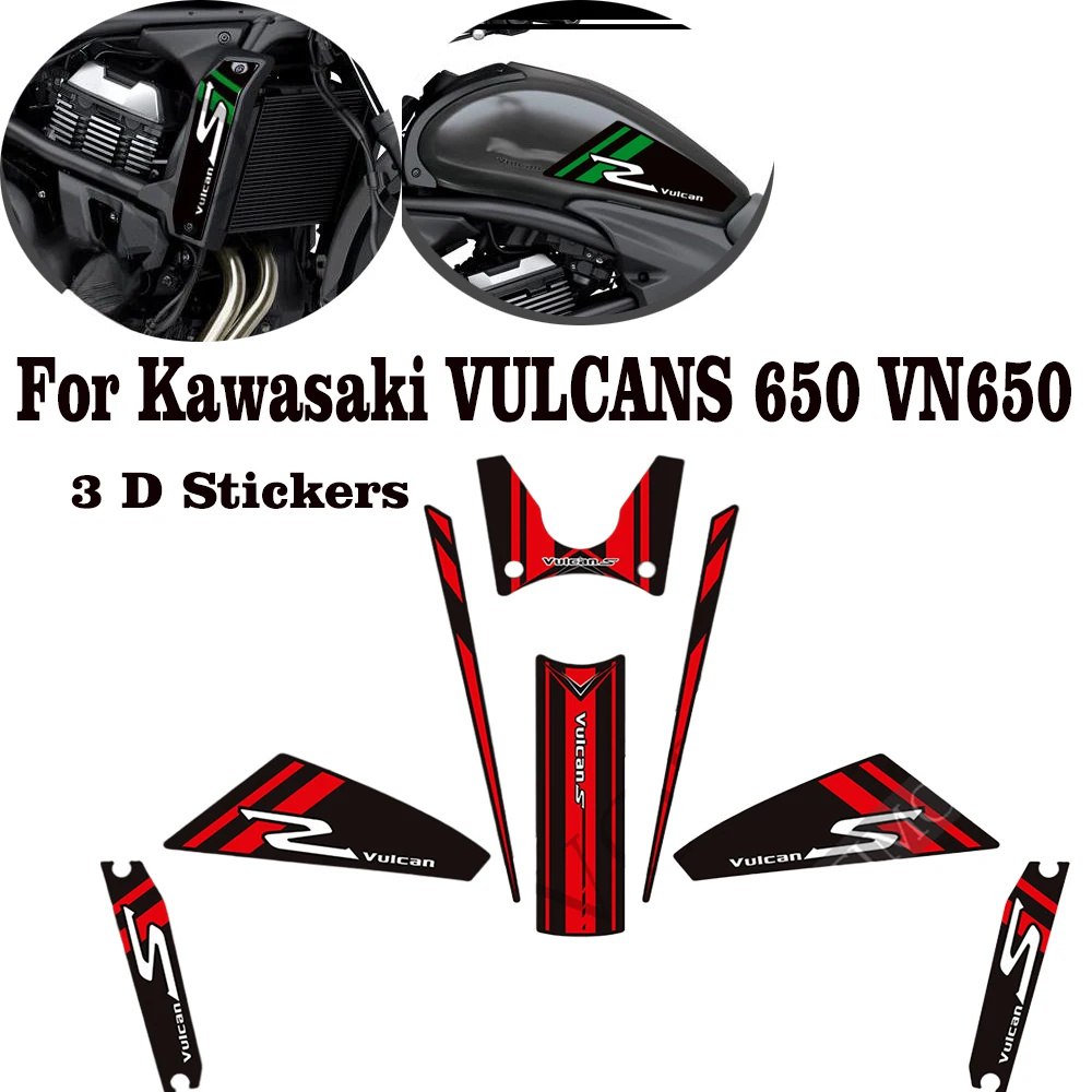 

Motorcycle For Kawasaki VULCANS 650 VN650 Tank Pad Fuel Protector Fairing Fender Windshield Stickers Decals Kit