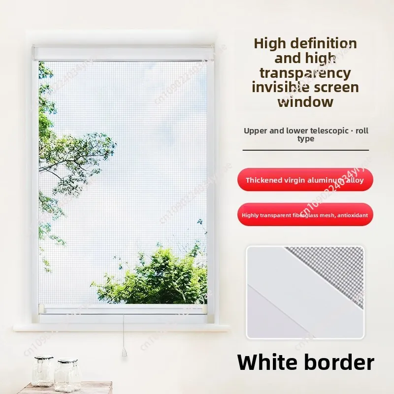 Onzichtbaar telescopisch push-pull type terugspoelen badkamer aluminium muggenbestendig rolluik scherm raamnet