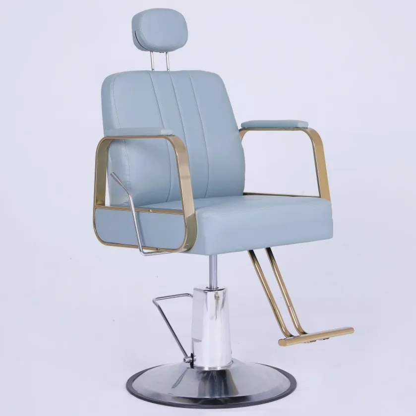 

Classic Heavy-Duty Hydraulic Pump Barber Chair 360 Degrees Swivel Reclining Salon Equipment Leather Material for Barber Shop Use