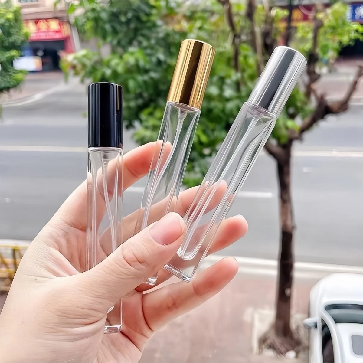 3 قطعة 10 مللي زجاجة عطر زجاجية نمط مع رذاذ مستحضرات التجميل السائل زجاجات إعادة الملء الصغيرة السفر عطر عينة الحاويات رحلة #6