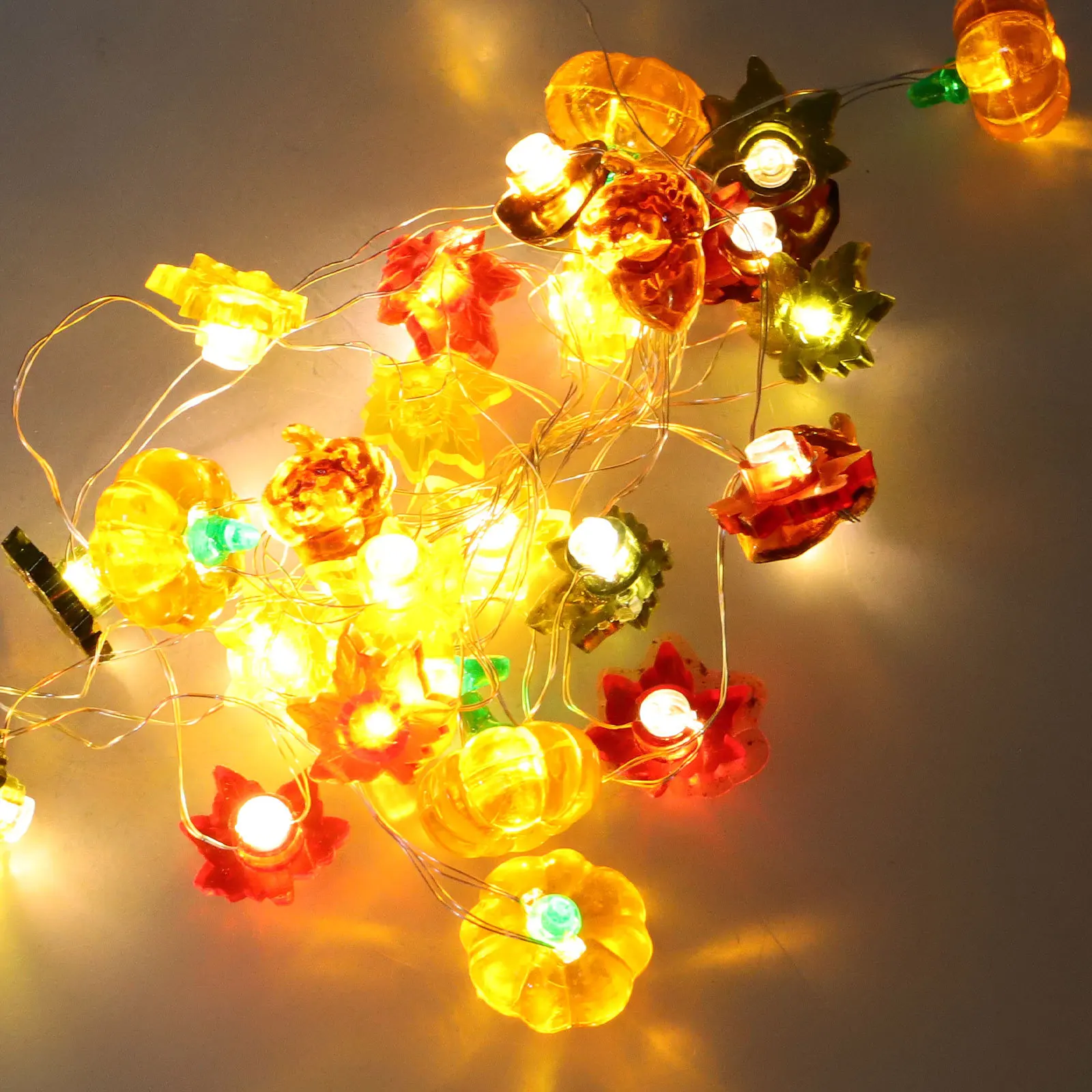 20 متر 50Led الخريف سلسلة أضواء لجميع القديسين ديكور الحفلات داخلي في الهواء الطلق غرفة نوم الخريف الديكور الشكر نافذة الجنية أضواء #6