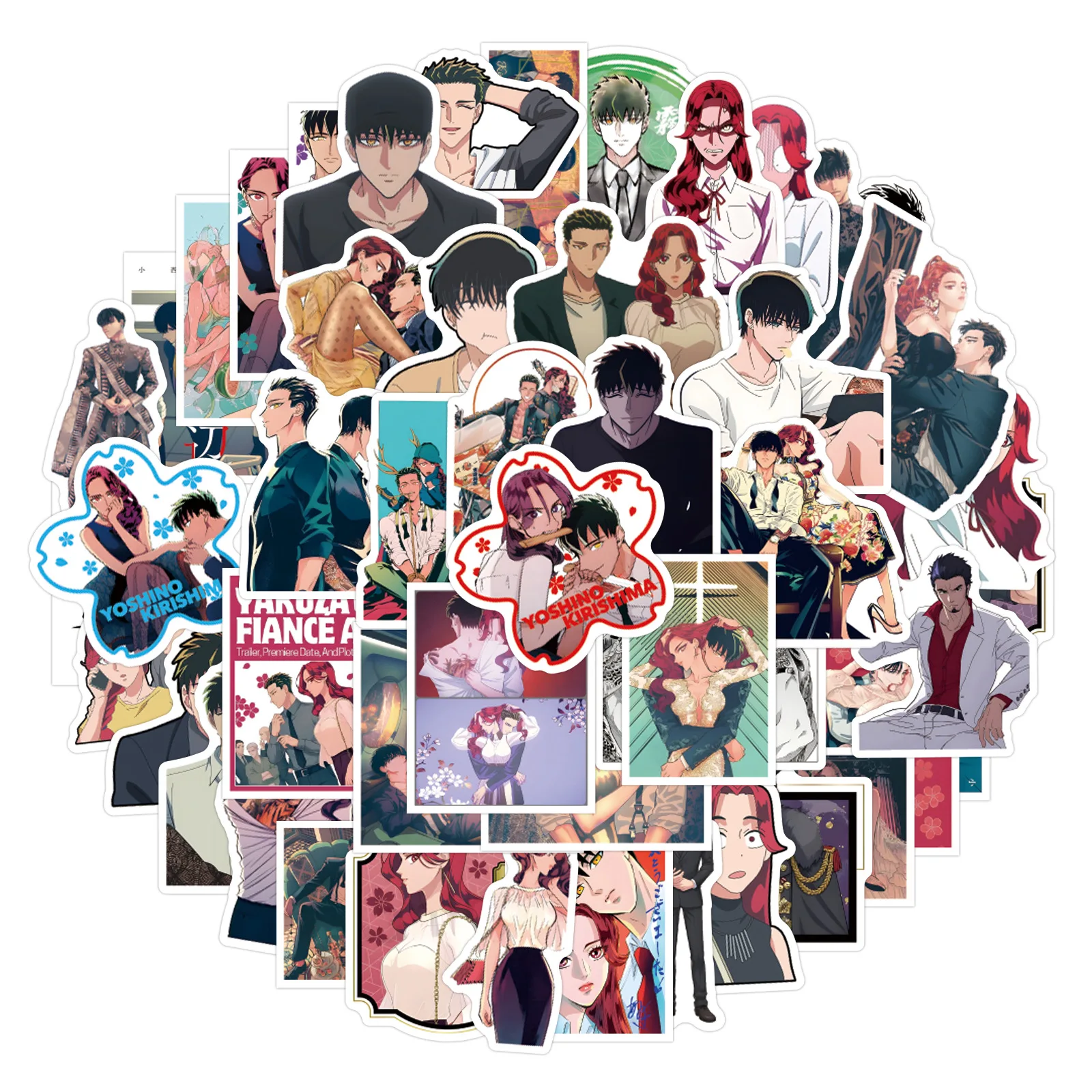 

54PCS Anime Yakuza Finance Graffiti Stickers Cartoon Cool Creative Decorative Water Cup Pencil Box Skateboard Waterproof Decal