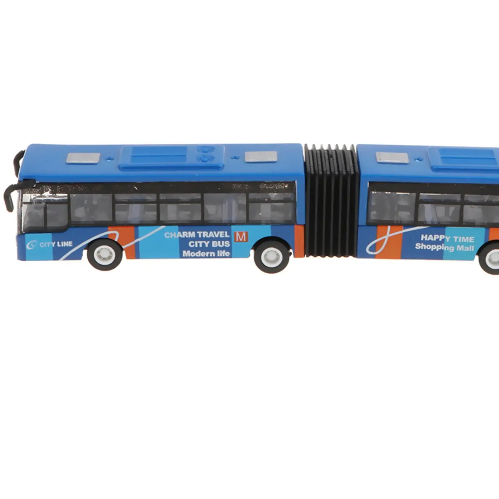 Collection d'artisanat d'art en alliage, modèle de bus long, jouet à dos côtelé, 18cm, 1:64