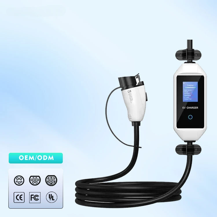 

type1 new energy household charging pile portable 3.5kw 7kw ev charger with screen 32a for electric cars