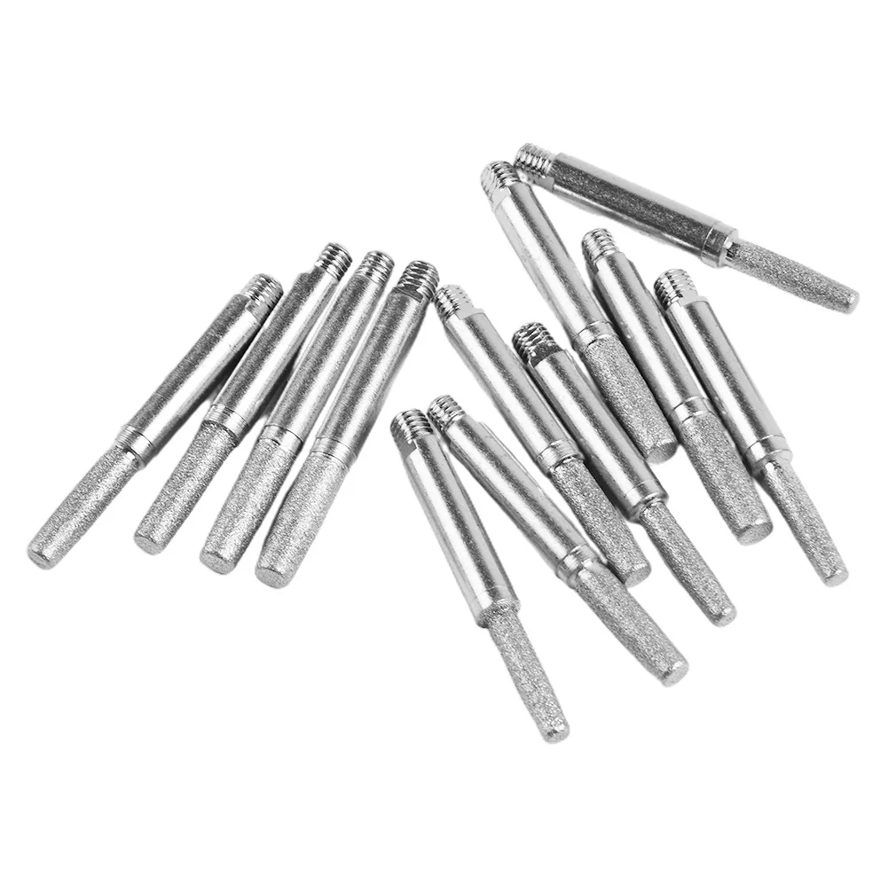 12pcs Set Grinding Head Sharpener Parts 4.0mm/4.8mm/5.5mm 48mm Gold Steel Sand Hand Chain Grinder Light-weight