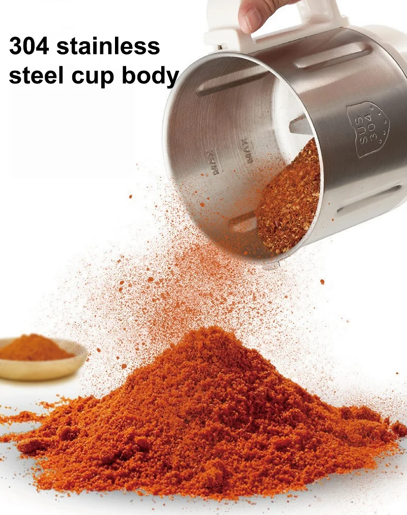 Electric Grinder Wet /Dry Grind 304 Stainless Steel Grind Ultrafine Dry Ground Coffee Beans Chinese Medicine Condiment Grind