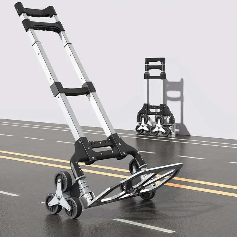 Foldable Shopping Trolley Cart with Wheels Lightweight Luggage Carrier for Home Grocery Express Pickup Stair Climbing 85