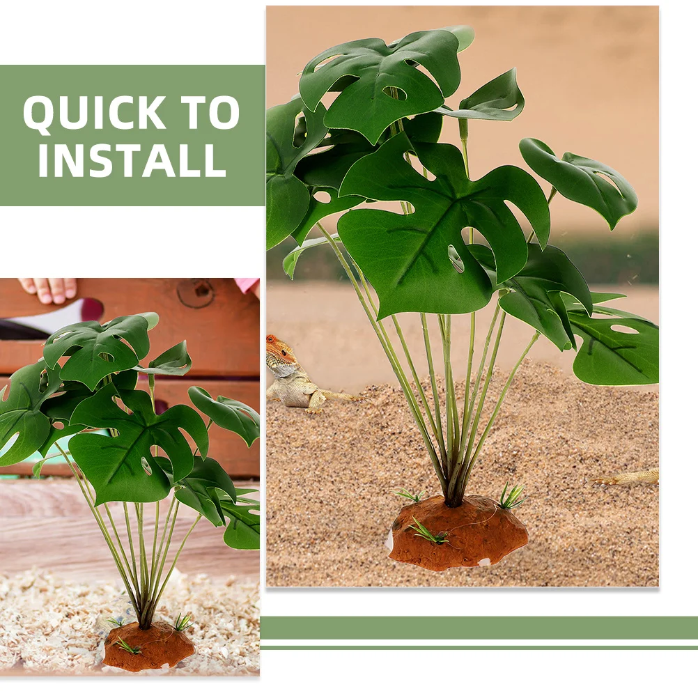 

Lifelike Reptile Plant Decoration Artificial Terrarium Plants for Aquarium Landscape Reptile Tank Plant Fake Plants for Reptiles