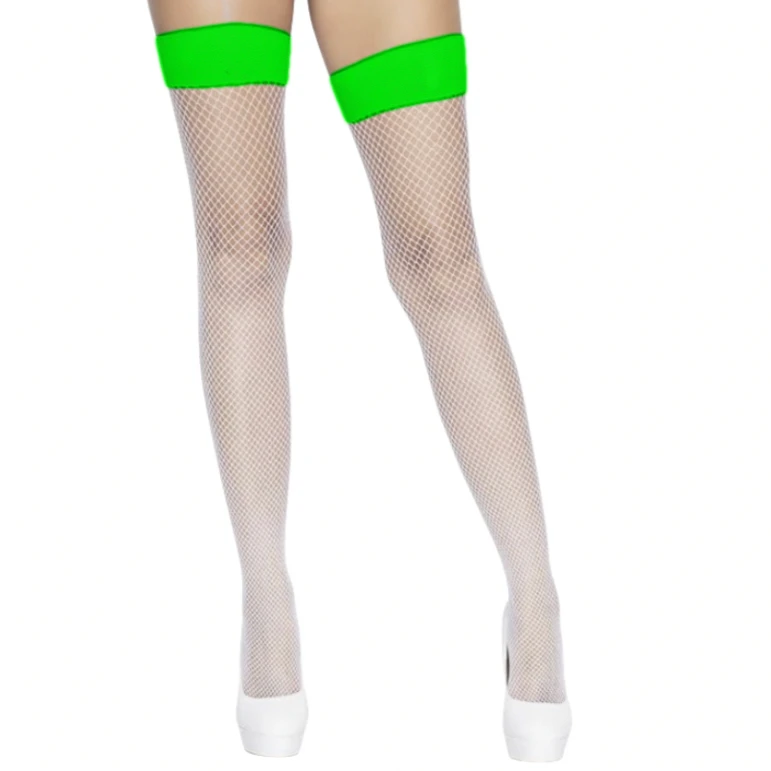 Club stage Stocking Color Blocked Long Stockings White Mesh Socks for Women Underwear Sexy Lingerie New Arrive Hosiery