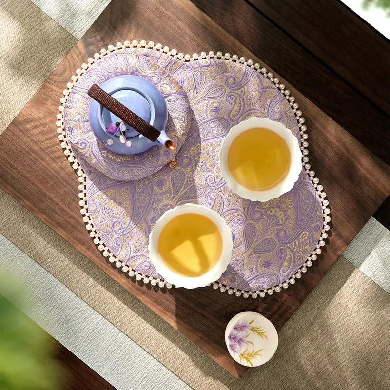 

Tea set - underglaze ceramic, one pot two cups premium retro gift box purple minimalist multifunctional suitable for living room