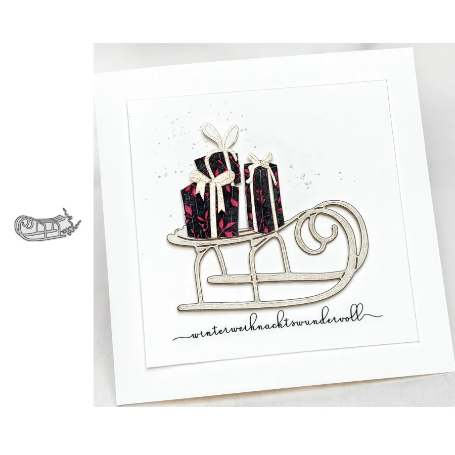 Metall-Stanzformen mit großem Schlitten für DIY-Scrapbooking, Kartenherstellung, Schablonen, Prägung, Handwerk, Dekoration