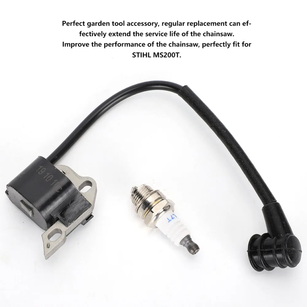 Black Ignition Coil Module With Wire Compact Ignition Coil Kit for STIHL 020 020T 021 023 025 MS210 MS230 MS250