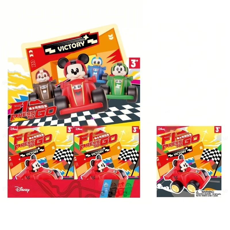

Disney Mickey Mouse F1 Collaboration Series Push Car Blind Box Cute Cartoon Racing Diecast Vehicle Mystery Toy Collection Gift