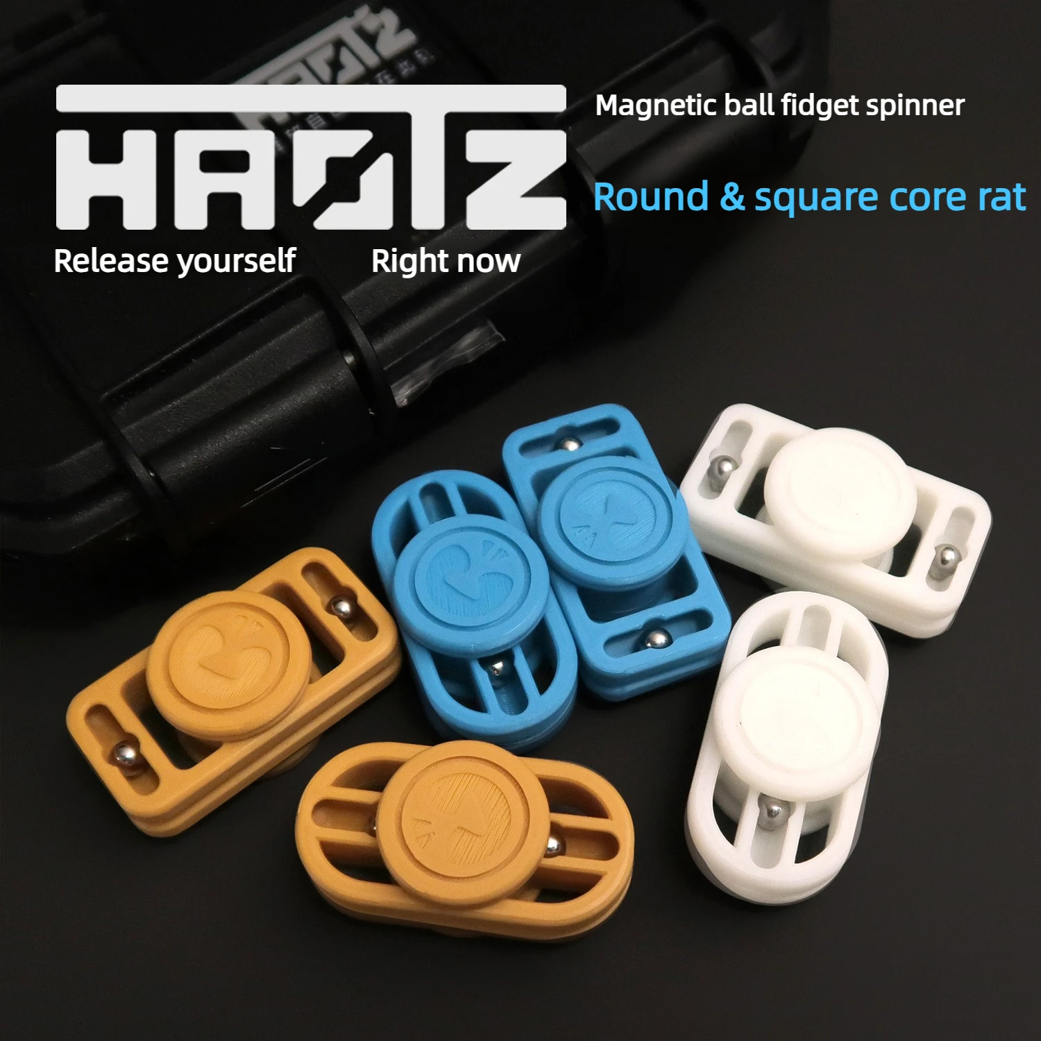 HAOTZ EDC-Maus mit rundem und quadratischem Kern, 3D-gedruckt, Doppelklinge, hohe Geschwindigkeit ​ ​ Attack Finger Spinner Stressabbau-Spielzeug