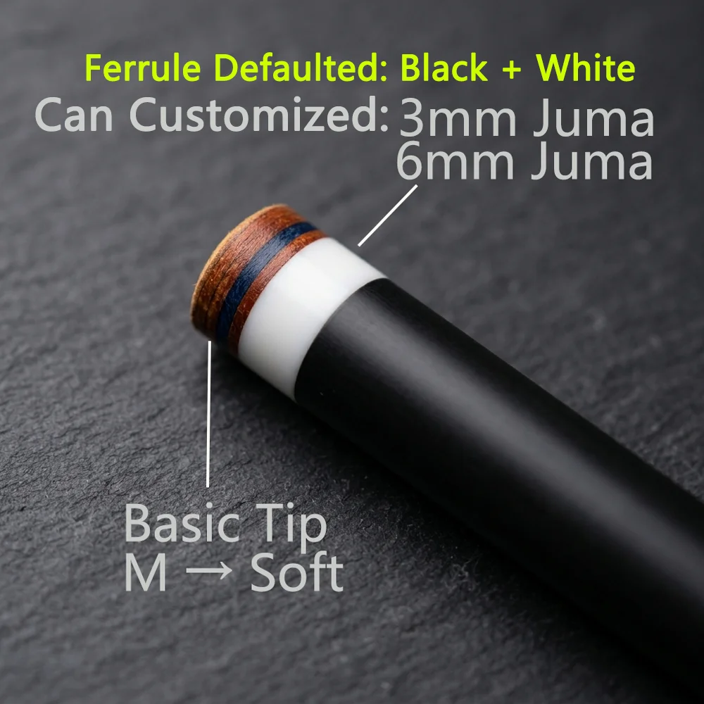Standard or Customized Pure Carbon Pro taper Shaft for Pool Cue 11.8 12.4mm 12.8 13.8 Tip Size for Uniloc Radial Joint OD 21.4mm