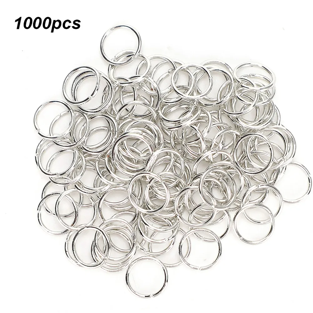 1000pcs Jewelry Tools Silver Jump Rings 7mm Iron Connector Rings Open Jump Ring Crafts Making